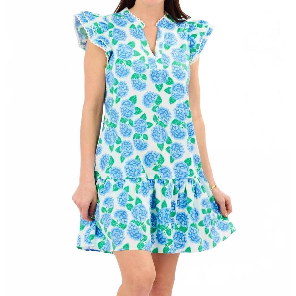NEW MARY SQUARE sierra mini dress in summerfair blue